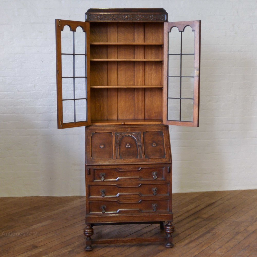 Jacobean Style Oak Bureau Bookcase Antiques Atlas