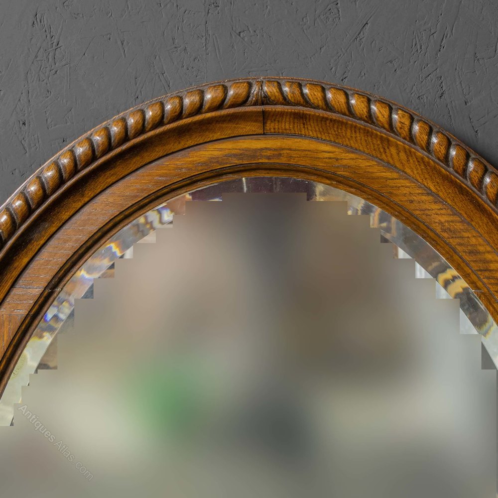 Antiques Atlas Large Early 20th Century Oval Oak Mirror
