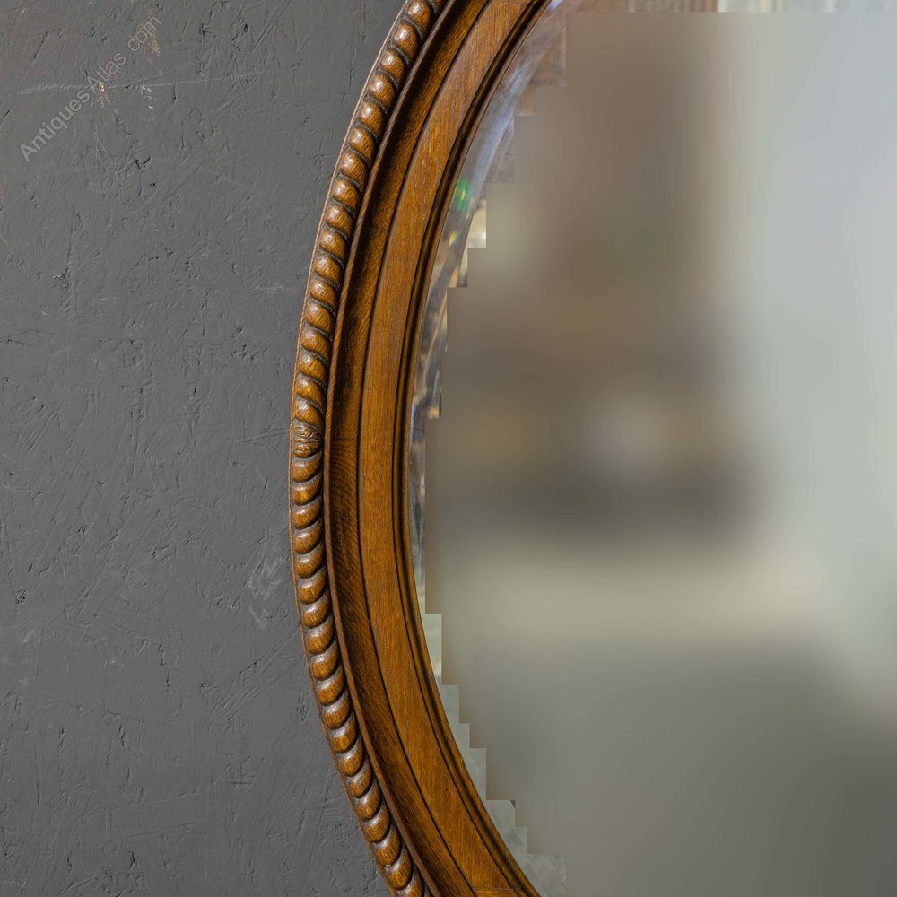 Antiques Atlas Large Early 20th Century Oval Oak Mirror