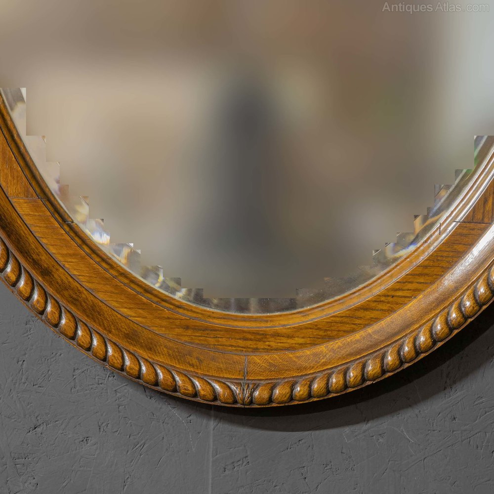 Antiques Atlas Large Early 20th Century Oval Oak Mirror