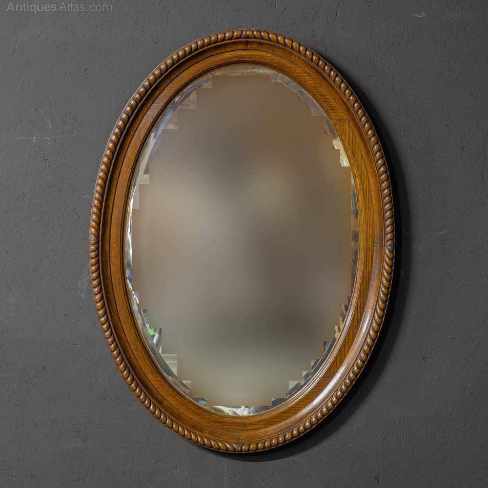 Antiques Atlas Large Early 20th Century Oval Oak Mirror