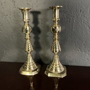Large Pair Of Victorian Candlesticks 