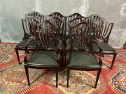 Set of 10 Hepplewhite revival chairs