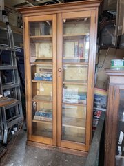 Tall Pine Glazed Bookcase Cupboard