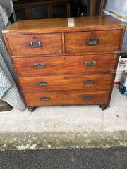 Victorian Mahogany Campaign Chest In Two Parts