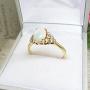 18ct gold opal & diamond ring Size Q Bham 1984 