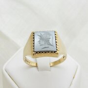 9ct Gold Haematite Centurion Intaglio Ring Size U