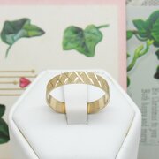 9ct Gold Geometric Cut Band Ring Size N 1/2 