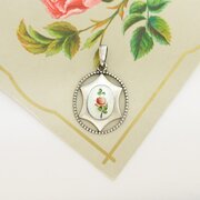 Antique Silver & Enamel Pendant By Charles Horner