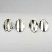 Art Deco Yellow & Black Enamel Cufflinks