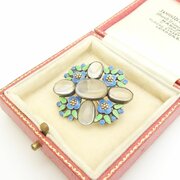 Beautiful Arts & Crafts Moonstone Set Brooch 