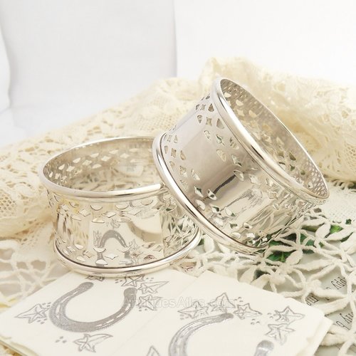 Antiques Atlas Pair Of Silver Napkin Rings Birmingham 1937