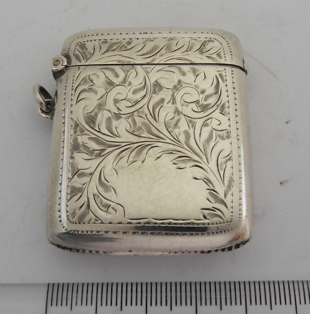 Antiques Atlas Pretty Silver Vesta Case Birmingham 1911 as309a025