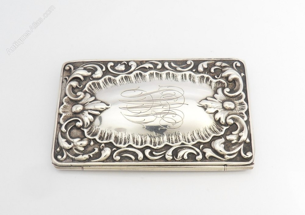 Antiques Atlas Rare American Silver Stamp Case Circa 1895