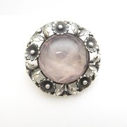 Rose Quartz Silver Brooch By Niels Erik From