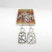  Silver & Enamel Bubble Brooch By Norman Grant