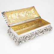  Stunning Victorian Silver Box With Gilt Interior