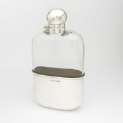  Victorian Silver & Glass Hip Flask 