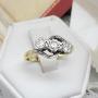 Vintage 3 stone diamond twist ring size M 