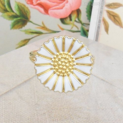 Antiques Atlas Vintage Bernhard Hertz Silver Gilt Enamelled Ring