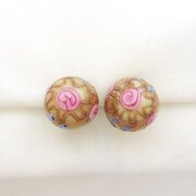 Vintage Italian wedding Cake Bead Ear Clips