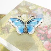 Vintage Norwegian Silver & Enamel Butterfly Brooch