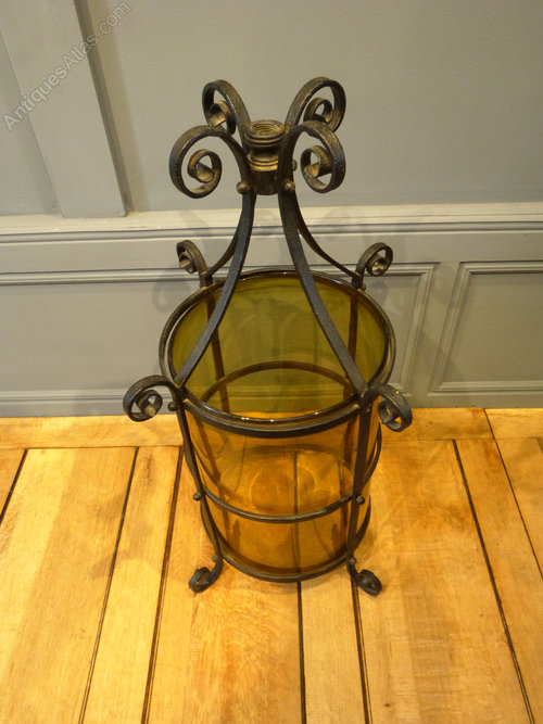 Great 18th Century Colonial Wrought Iron Betty Grease Lamp Lantern Hook...