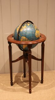 12" Crams Terrestrial Globe In A Walnut Stand 