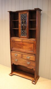 Arts & Crafts Oak Bureau Bookcase 
