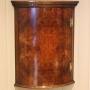 Burr Walnut Bow Front Wall Cabinet