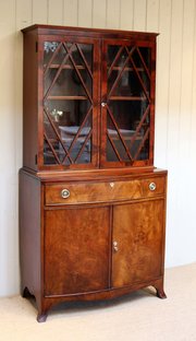 Edwardian Mahogany Cabinet Bookcase