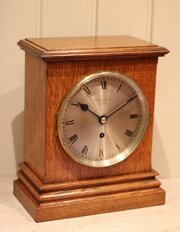 Edwardian Oak Single Fusee Mantel Clock 