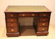 Edwardian Walnut Pedestal Desk