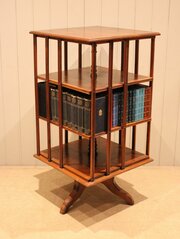 Edwardian Walnut Revolving Bookcase