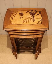 French Beech Galle Style Quartetto Of Tables