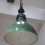 I920s Green Enamel Pendant Light Fitting