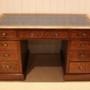 Large Edwardian Figured Oak Pedestal Desk