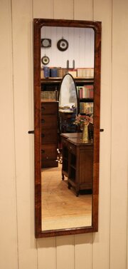 Late 19th Century Full Length Walnut Wall Mirror