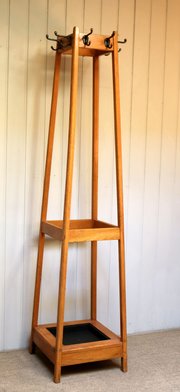 Light Oak Hat And Coat Stand