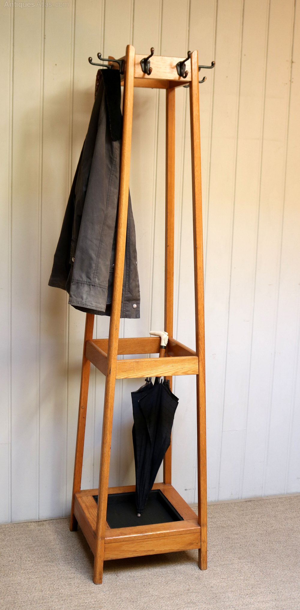 Light Oak Hat And Coat Stand Antiques Atlas