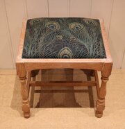 Limed Oak Upholstered Stool