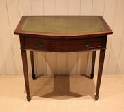 Low Bow Front Mahogany Writing Table