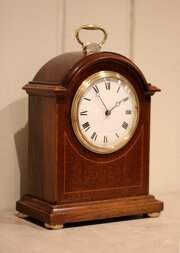 Mahogany Arch Top Timepiece Mantel Clock