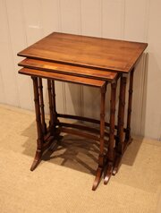 Nest Of Three Yew Wood Tables