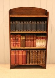 Oak Arch Top Open Bookcase