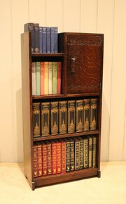 Oak Art Deco Open Bookcase