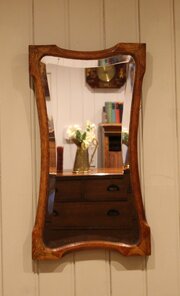 Oak Arts & Crafts Style Wall Mirror