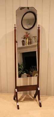 Oak Framed Cheval Mirror