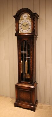 Oak Triple Chime Longcase Clock