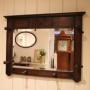 Oak Wall Mirror With Coat Hooks